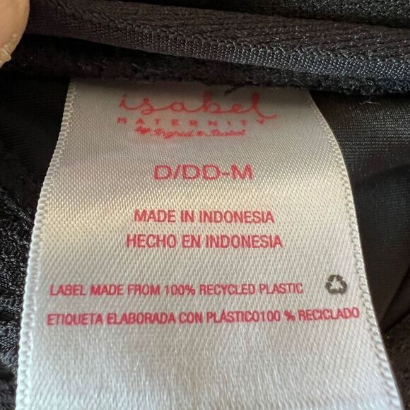 Isabel Maternity Lacey Tankini Swimsuit Top Size D/DD Medium Black Cute Back Det - Picture 12 of 13